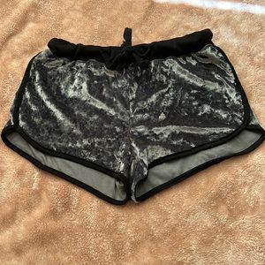 Grey Velvet Comfy Shorts